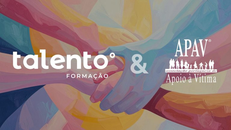 Banner da iniciativa solidária "Renascer com Talento", entre a APAV e a Talento.